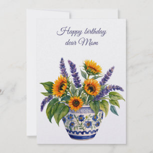 Cartes Pour Fêtes Annuelles Joyeux anniversaire chère maman & bouquet de fleur