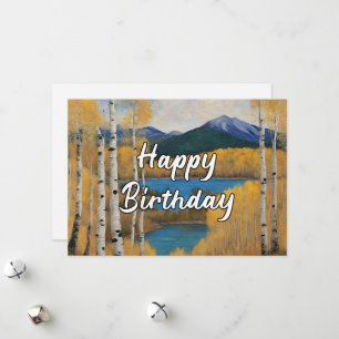Cartes Pour Fêtes Annuelles Joyeux anniversaire Colorado Mountain Lake