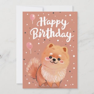 Cartes Pour Fêtes Annuelles Joyeux Anniversaire de Cute Pomeranian