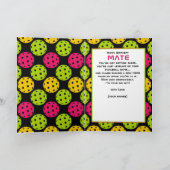 Cartes Pour Fêtes Annuelles Joyeux anniversaire de Pickleball (Intérieur)