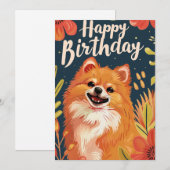 Cartes Pour Fêtes Annuelles Joyeux anniversaire de Poméranie (Devant / Derrière)