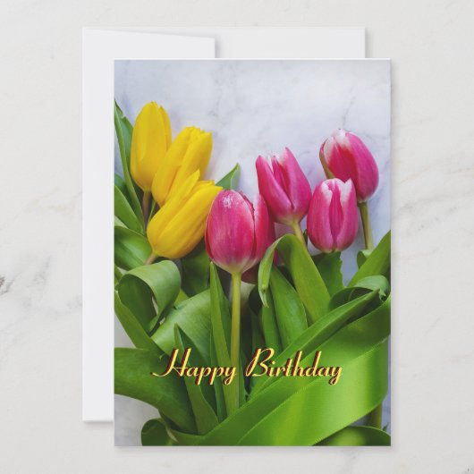 Cartes Pour Fêtes Annuelles Joyeux anniversaire des tulipes (Devant)