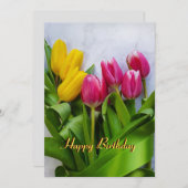 Cartes Pour Fêtes Annuelles Joyeux anniversaire des tulipes (Devant / Derrière)