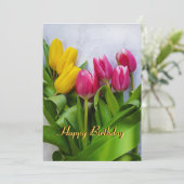 Cartes Pour Fêtes Annuelles Joyeux anniversaire des tulipes (Debout devant)