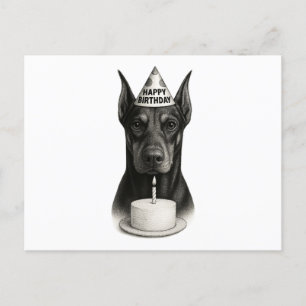 Cartes Pour Fêtes Annuelles Joyeux Anniversaire Doberman