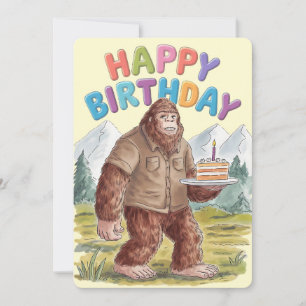 Cartes Pour Fêtes Annuelles Joyeux anniversaire drôle BigFoot Sasquatch