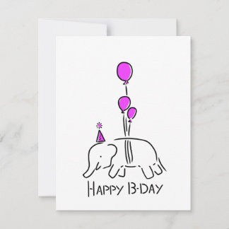 Cartes Pour Fêtes Annuelles Joyeux anniversaire éléphant rose