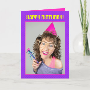 Cartes Pour Fêtes Annuelles Joyeux anniversaire Funny 80s Retro femme photo
