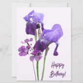 Cartes Pour Fêtes Annuelles Joyeux anniversaire iris violet fleurs boho tendan (Devant)