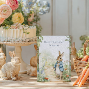 Cartes Pour Fêtes Annuelles Joyeux Anniversaire Jardin de Lapin Vintage