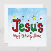 Cartes Pour Fêtes Annuelles Joyeux anniversaire Jésus (Devant / Derrière)