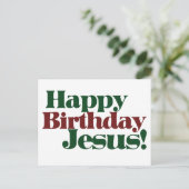 Cartes Pour Fêtes Annuelles Joyeux anniversaire Jésus c'est Noël (Debout devant)