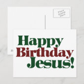 Cartes Pour Fêtes Annuelles Joyeux anniversaire Jésus c'est Noël (Devant / Derrière)