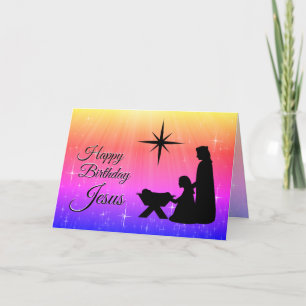 Cartes Pour Fêtes Annuelles Joyeux anniversaire Jésus, Nativité de Noël