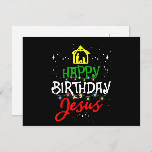 Cartes Pour Fêtes Annuelles Joyeux anniversaire Jésus Noël Pyjama Noël Noël No (Devant / Derrière)