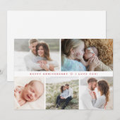 Cartes Pour Fêtes Annuelles Joyeux anniversaire moderne Famille personnalisée  (Devant / Derrière)