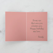 Cartes Pour Fêtes Annuelles Joyeux anniversaire mon amour aquarelle rose flora (Intérieur)