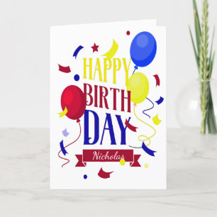 Cartes Pour Fêtes Annuelles Joyeux Anniversaire Nom Personnalisé Pour N'Import