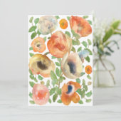 Cartes Pour Fêtes Annuelles Joyeux Anniversaire Orange Fleurs de Printemps (Debout devant)
