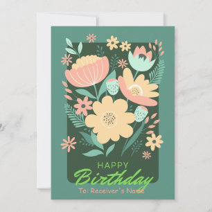 Cartes Pour Fêtes Annuelles Joyeux anniversaire personnalisé Digital Green