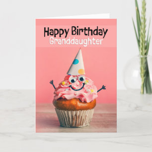 Cartes Pour Fêtes Annuelles Joyeux anniversaire petite-fille mignonne Cupcake