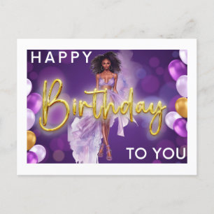 Cartes Pour Fêtes Annuelles Joyeux Anniversaire Pour Vous Melanin Sista Black 