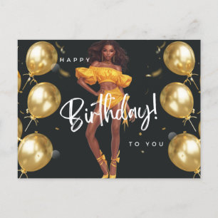 Cartes Pour Fêtes Annuelles Joyeux Anniversaire Pour Vous Melanin Sista Black 