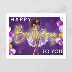 Cartes Pour Fêtes Annuelles Joyeux Anniversaire Pour Vous Melanin Sista Black 