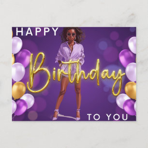 Cartes Pour Fêtes Annuelles Joyeux Anniversaire Pour Vous Melanin Sista Black 