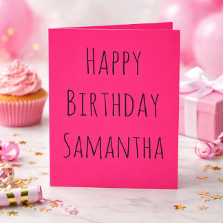 Cartes Pour Fêtes Annuelles Joyeux anniversaire rose et noir pour elle