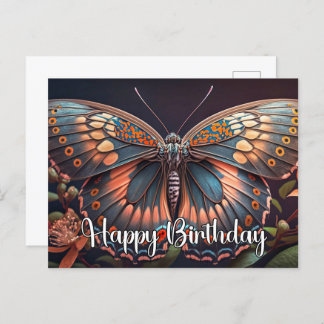 Cartes Pour Fêtes Annuelles Joyeux Anniversaire Rustique Beau Papillon Art