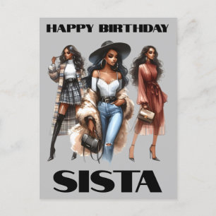 Cartes Pour Fêtes Annuelles Joyeux anniversaire Sista Black Girl Magic Melanin
