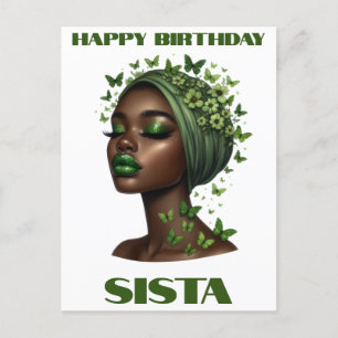 Cartes Pour Fêtes Annuelles Joyeux anniversaire Sista femme noire reines melan