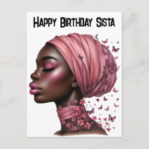 Cartes Pour Fêtes Annuelles Joyeux Anniversaire Sista magie de fille noire rei