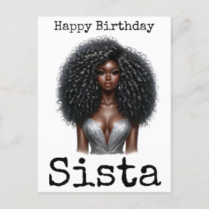 Cartes Pour Fêtes Annuelles Joyeux anniversaire Sista Melanin Femme Black Wome