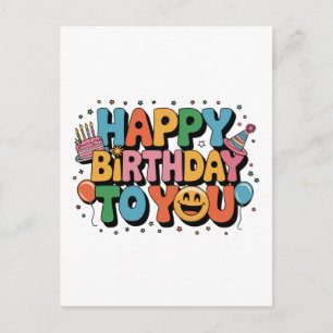 Cartes Pour Fêtes Annuelles Joyeux Anniversaire Smiley