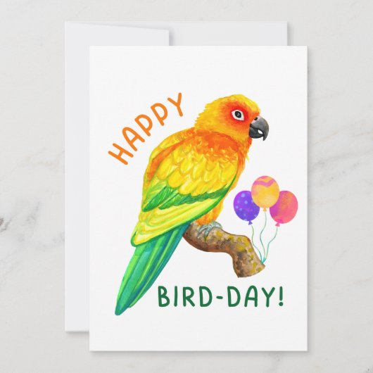 Cartes Pour Fêtes Annuelles Joyeux Anniversaire Soleil Conure Parrot Oiseau Am (Devant)
