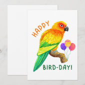 Cartes Pour Fêtes Annuelles Joyeux Anniversaire Soleil Conure Parrot Oiseau Am (Devant / Derrière)