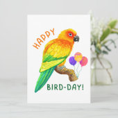 Cartes Pour Fêtes Annuelles Joyeux Anniversaire Soleil Conure Parrot Oiseau Am (Debout devant)