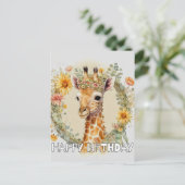 Cartes Pour Fêtes Annuelles Joyeux Anniversaire Super Cute Giraffe (Debout devant)