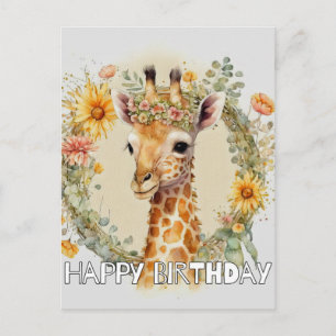 Cartes Pour Fêtes Annuelles Joyeux Anniversaire Super Cute Giraffe