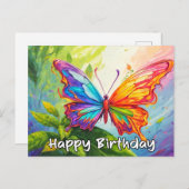 Cartes Pour Fêtes Annuelles Joyeux Anniversaire Super mignon Papillon Doodle (Devant / Derrière)