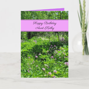 Cartes Pour Fêtes Annuelles Joyeux anniversaire Tante Fleurs et flux