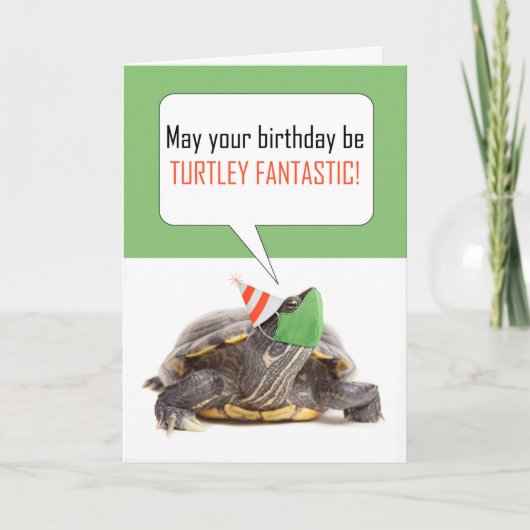 Cartes Pour Fêtes Annuelles Joyeux Anniversaire Tortue avec Masque Facial Coro (Devant)