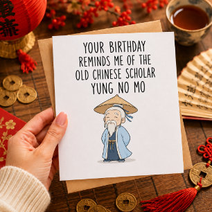Cartes Pour Fêtes Annuelles Joyeux Anniversaire Vieux Savant Chinois Yung No M