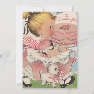 Cartes Pour Fêtes Annuelles Joyeux Anniversaire vintage À Petite-Fille