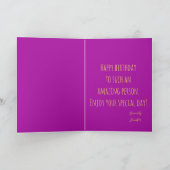 Cartes Pour Fêtes Annuelles Joyeux anniversaire violet or (Intérieur)