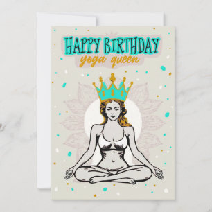 Cartes Pour Fêtes Annuelles Joyeux Anniversaire Yoga Queen Card
