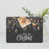 Cartes Pour Fêtes Annuelles Joyeux appartement de Noël (Debout devant)