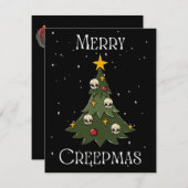 Cartes Pour Fêtes Annuelles Joyeux Arbre Creepmas (Devant / Derrière)